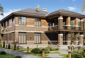 С террасной доской на фасаде 357 кв.м.