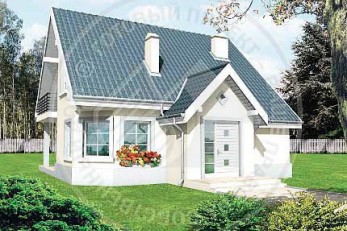 Омега - небольшой дом с треугольным эркером