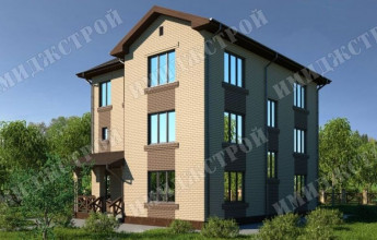 Необычный дом с 3 уровнями