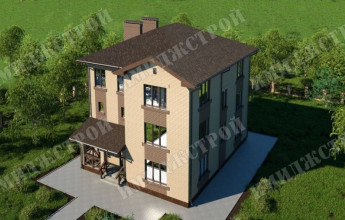 Необычный дом с 3 уровнями