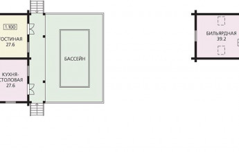 Бревенчатый дом с навесом и патио