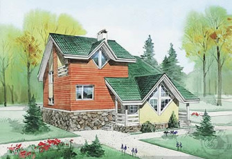 Трехуровневый коттедж - из бруса