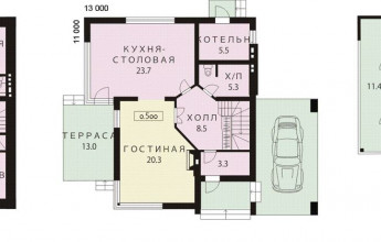 Комфортабельный особняк с угловым остеклением 3 этажа