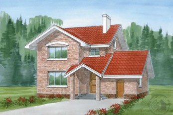 Двухэтажный дом из газобетона для семейной пары