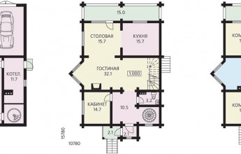 Большой дом на рельефе