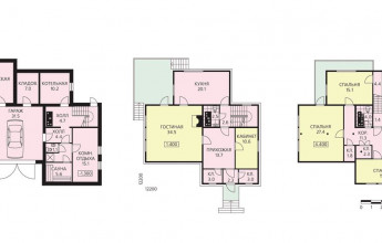 Трехуровневый особняк с подземным горажом из бруса