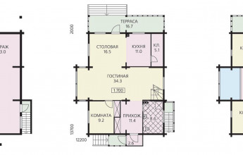 Деревянный дом для участка с рельефом