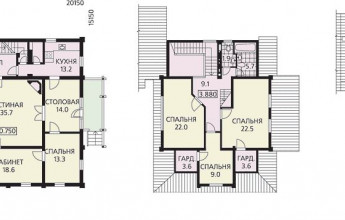 Четырехуровневый коттедж из бруса