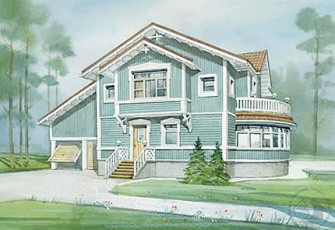 Коттедж деревянный c гаражами