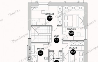 Компактный дом с мансардой на 120 м2 Дом в немецком стиле с мансардой