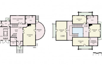 Коттедж деревянный c гаражами