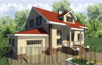 Коттедж с балконом и гаражом 160 кв.м.