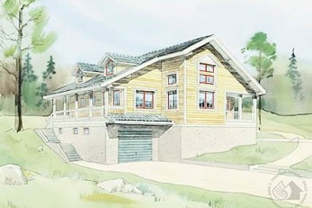 Дом на рельефе