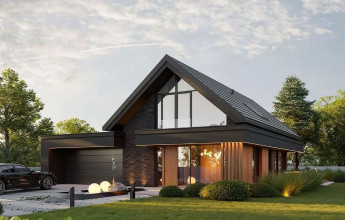 Коттедж в стиле Барн с гаражом 128 кв.м.