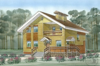 Маленький вместительный дом из пенобетона