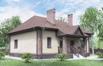 Одноэтажный дом на 80 м2 Компактный одноэтажный дом