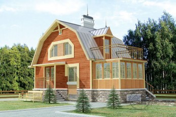 Небольшой деревянный дом для маленького участка