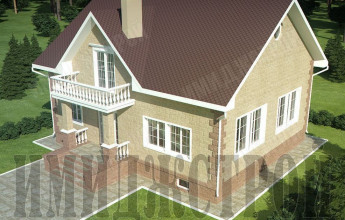 Коттедж с красивым балконом и цоколем 200 кв.м.