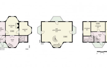 Трехуровневый коттедж из деревянных элементов