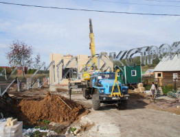 Строительство дома с большой террасой в Искино 198 кв.м