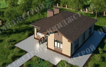 Одноэтажный дом на 109 м2 Небольшой одноэтажный дом в стиле кантри