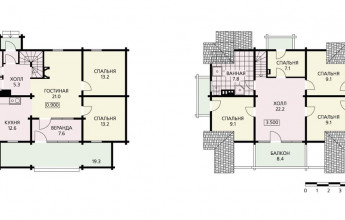 Коттедж из дерева у водоёма