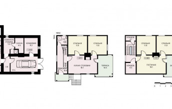 Коттедж из бруса на косогоре