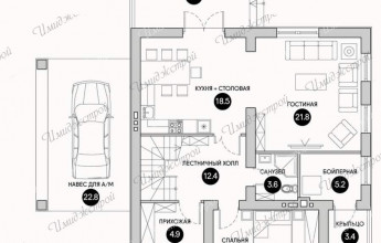 Простой коттедж с мансардой 150 кв.м.