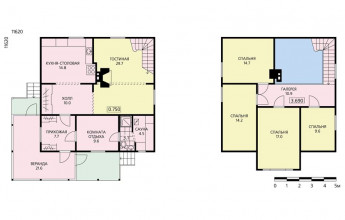 Коттедж из дерева для пригорода