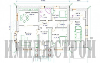 Коттедж одноэтажный 170 кв.м.