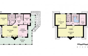 Коттедж из отштукатуренного бруса