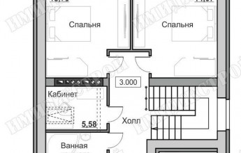 Незамысловатый дом с мансардой 111 кв.м.