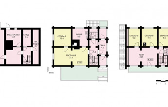 Двухуровневый коттедж охотника из бруса
