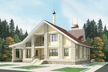 Каркасный коттедж с мансардой
