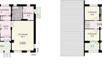 Каркасный коттедж с мансардой