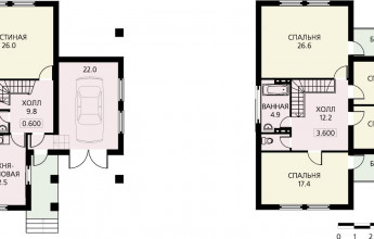 Особняк со встроенным гаражом и балконом