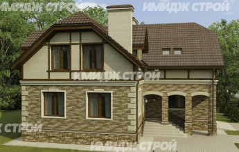 Двухэтажный дом со встроенным гаражом на один автомобиль