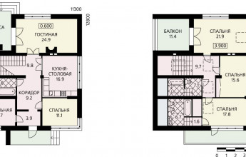 Коттедж с кровлей в стиле модерн