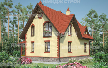 Проект небольшого коттеджа с двускатной кровлей