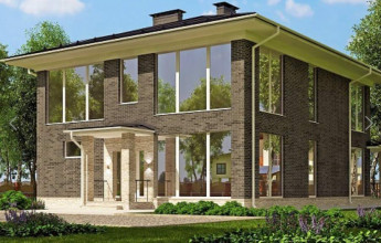 Проект коттеджа с большими окнами