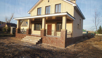 Строительство дома с большой террасой в Искино 198 кв.м