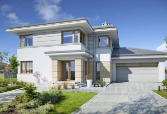 Двухэтажный дом в классическом стиле