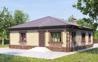 Одноэтажный коттедж с угловым воходом 148 кв.м.