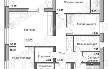 Одноэтажный коттедж с угловым воходом 148 кв.м.
