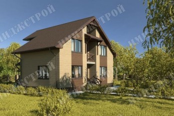 Дом с мансардой в два этажа со сложной кровлей 149 кв.м.