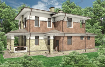 Дом в современном стиле на 213 м2  Современный коттедж в необычном стиле