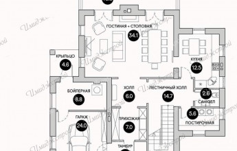 Дом в современном стиле на 213 м2  Современный коттедж в необычном стиле