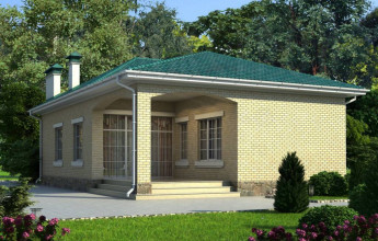 Проект небольшого одноэтажного коттеджа на 105 квадратов