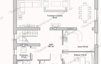 Коричневый коттедж 270 метров