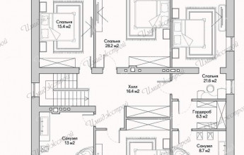 Коричневый коттедж 270 метров